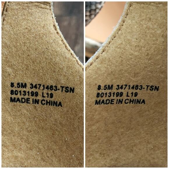 Frye & Co Strappy Leather Sandal Block Heel Neutral Snakeskin Taupe Size 8.5 - Picture 15 of 15